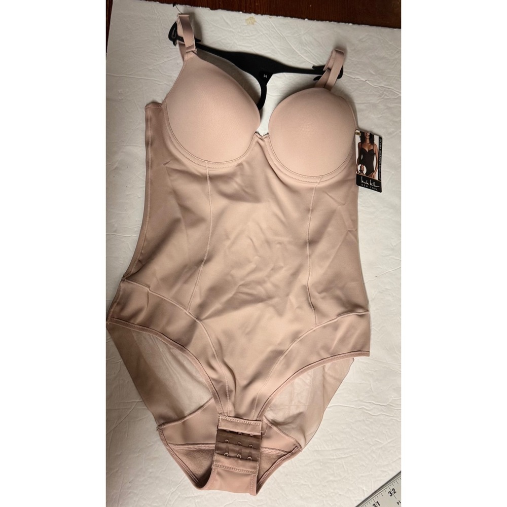 Nicole Miller New York Scuba Shaping Bodysuit Mineral Blush Low Back NWT Medium